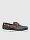Δερμάτινα Ανδρικά Boat Shoes Navy/Tabac