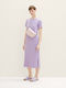 Tom Tailor Summer Midi Dress with Slit Purple