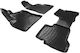 Wöller Set of Front and Rear Mats 4pcs Tray Type for Peugeot Bipper Fiat Fiorino Citroen Nemo 2008+ Black