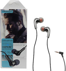 Treqa Ακουστικά Ψείρες In Ear EP-764 Μαύρα