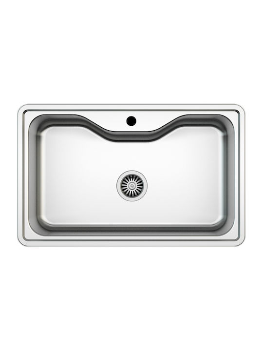 Excel Titan IN 22.080 Drop-In Sink Inox Matte W80xD50cm Silver