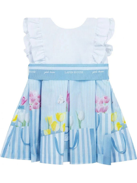 Rochie pentru Copii Fără mâneci Floral Albastru deschis
