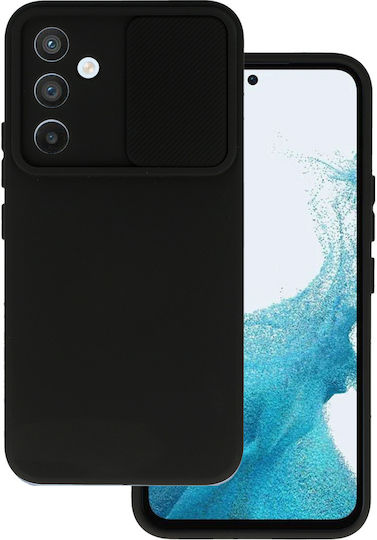 Powertech Umschlag Rückseite Silikon Schwarz (Galaxy A54)