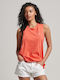 Superdry Damen Sommer Bluse Ärmellos Orange