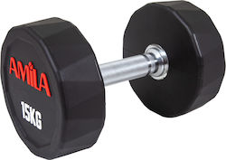 AMILA Polygon PU Series Hanteln Gummi 1 x 15kg
