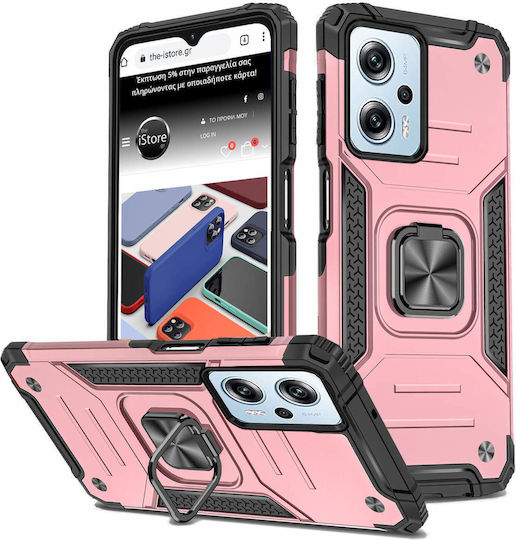 Armor Ringstand Back Cover Πλαστικό Ροζ Χρυσό (Redmi Note 12 5G)