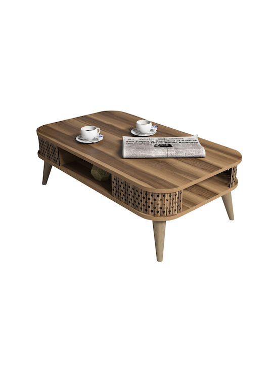 Rectangular Wooden Coffee Table Walnut L105xW60xH34.6cm