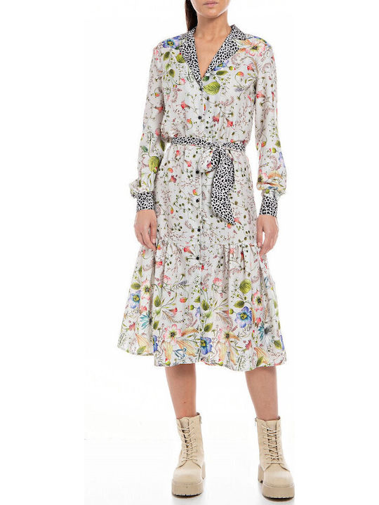 Summer Midi Shirt Dress Beige