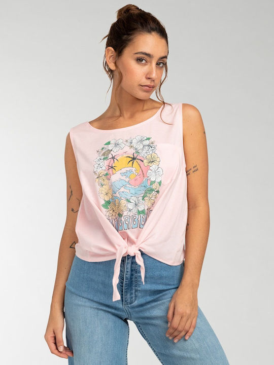 Billabong Sunset Feelings Sommer Damen Baumwolle Bluse Ärmellos Rosa