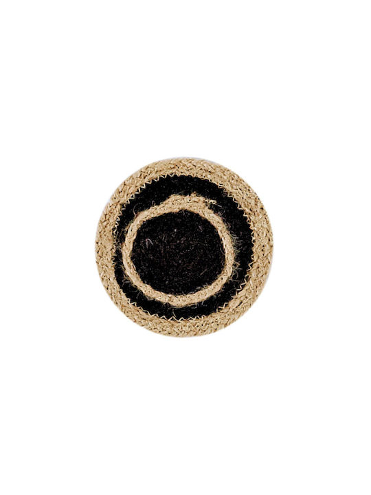 Kentia Coaster 233 Rund Untersetzer Stoff Schwarz 10cm 4Stück