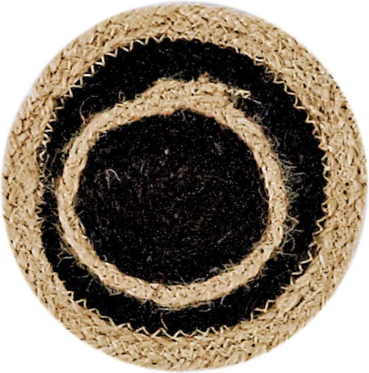 Kentia Coaster 233 Σουβέρ Στρογγυλό Υφασμάτινο Μαύρο 10cm 4τμχ