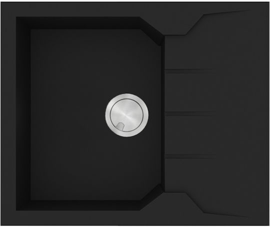 Sanitec Ultra Granite Drop-In Sink Synthetic Granite W60xD50cm Nero