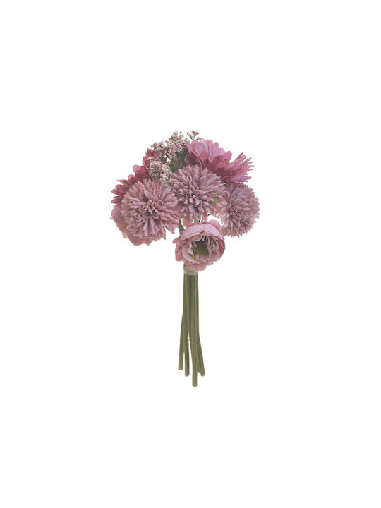 Inart Strauß aus Künstlichen Blumen Rosa 28cm 1Stück