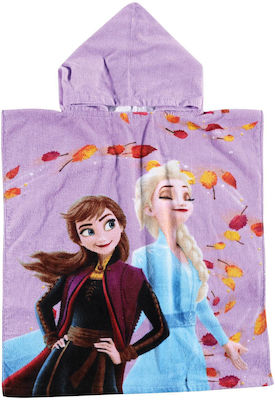 Frozen District 5870 Kinder Strandponcho Gefroren Flieder 115 x 50cm.