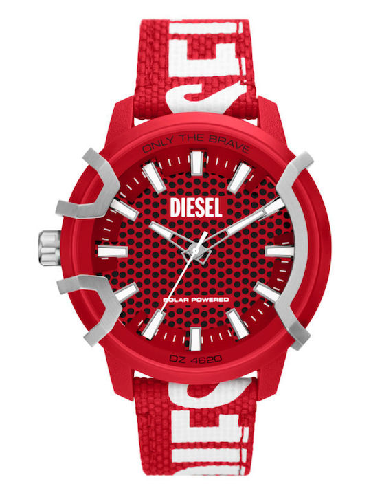 Diesel Griffed Мъжки Часовник Слънчев с Червена Текстилна Каишка