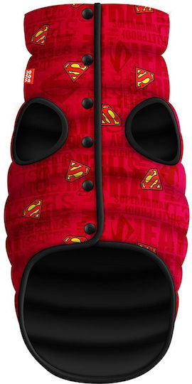 WauDog Superman Red Waterproof Dog Coat with 35cm Back Length