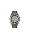 Police Watch Automatic with Green Leather Strap