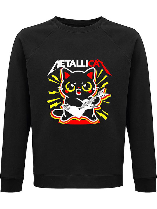 Sweatshirt Unisex Bio "Metallicat" Schwarz