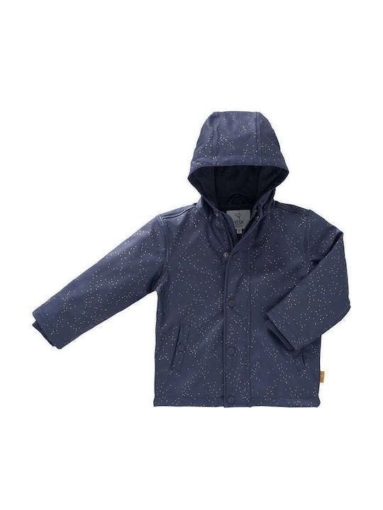 Waterproof Kids' Casual Jacket Short with Hood Navy Blue