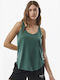 Body Action Women's Athletic Cotton Blouse Sleeveless Green