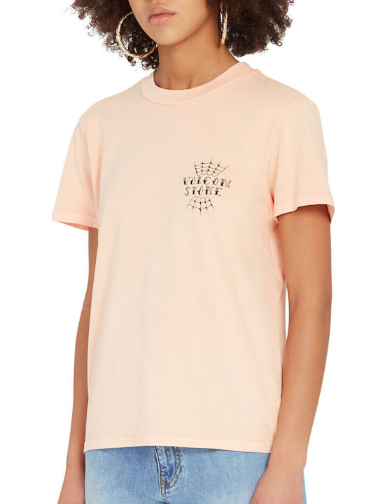 Volcom Volchedelic Γυναικείο T-shirt Πορτοκαλί με Στάμπα