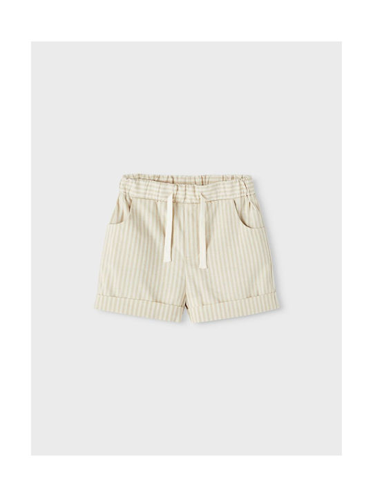 Beige gestreifte Shorts Lil' Atelier - 13215521_Turtledove