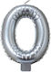 Procos Geburtstagskerze Nummer "0" in Silber Fa...