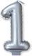 Procos Kerze Nummer 1 Silber Geburtstagskerze N...