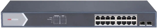Hikvision DS-3E1518P-SI Managed L2 PoE+ Switch με 16 Θύρες Gigabit (1Gbps) Ethernet και 2 SFP Θύρες