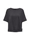 Only Women's Athletic Oversized T-shirt Off Black
