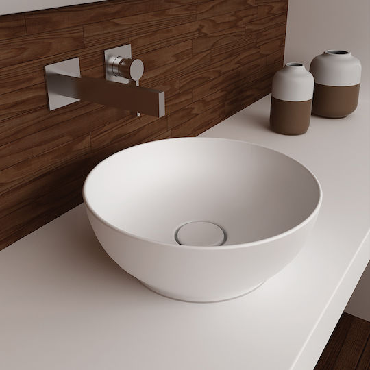 Olympia Trend Round 02 Επικαθήμενος Νιπτήρας Πορσελάνης 38x38x14.4cm