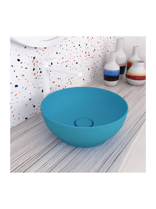 Orabella Trend Round 02 Надеждна мивка Порцелан 38x38x14.4см Turquoise Matt