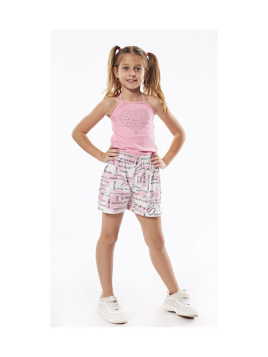 Evita Kids One-piece Fabric Shorts/Bermuda Pink