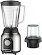 Hausberg Μπλέντερ με Γυάλινη Κανάτα 1.5 lt 400W Inox HB7762