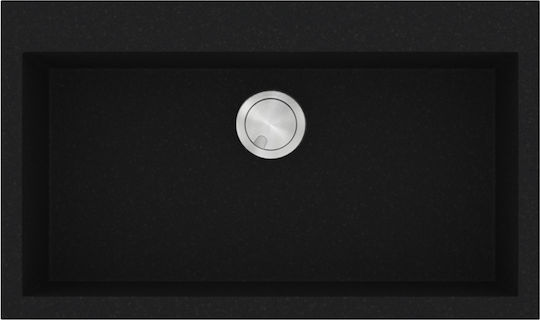 Sanitec Ultra Granite Drop-In Sink Synthetic Granite W79xD50cm Nero