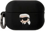 Karl Lagerfeld Karl Head 3D Θήκη Σιλικόνης με Γάντζο σε Μαύρο χρώμα για Apple AirPods Pro 2