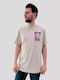 Men's T-shirt Beige With Stamp