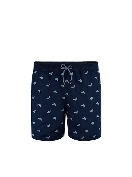 Emporio Armani Herren Badebekleidung Shorts Blau mit Mustern
