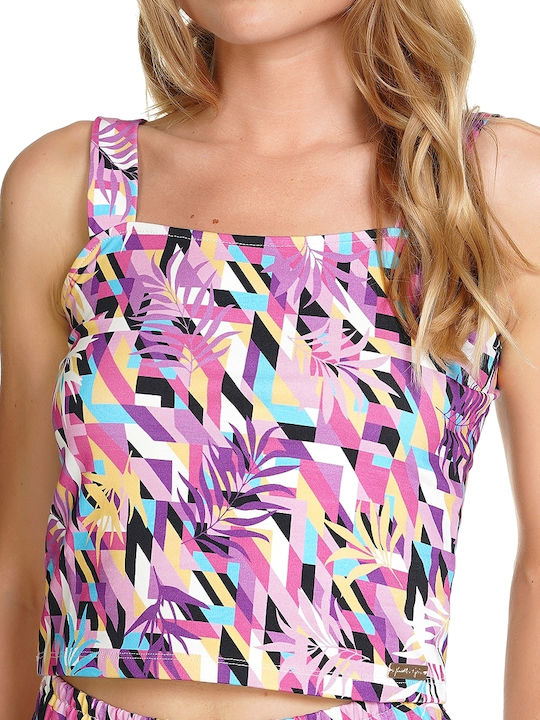 Kendall + Kylie Women's Summer Crop Top Cotton Sleeveless Multicolour