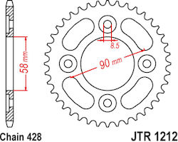 Γραναζι πισω 212.33 Honda Innova/Wave 110/Grand 110 33Δ 428 RCB (RACING BOY)