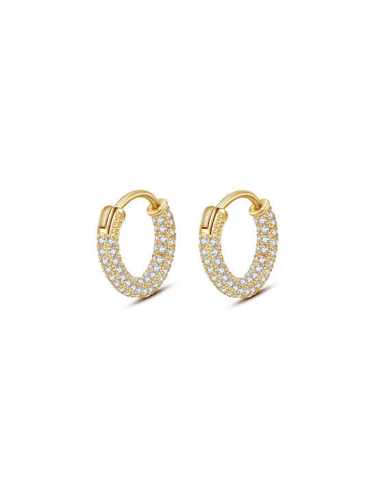 Iced Hoops Gold Plated Silver 925