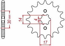 Pinion față 14T HONDA ASTREA GRAND C100 GN5/SUPRA NF100/SUZUKI ADDRESS (FL125) ROC44008