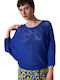 Ale - The Non Usual Casual Women's Summer Blouse with 3/4 Sleeve Blue