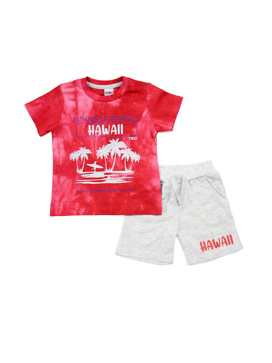 Baby Set "Hawaii" Red/Grey