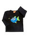 T-shirt Long Sleeve Black Piranhas - black