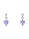 Silver pendant earrings hearts 925