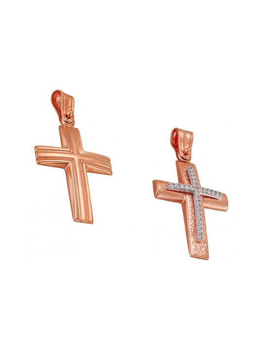 Cross in pink gold ST27918F 14 Carat gold