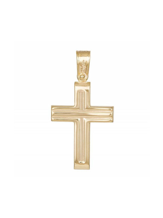 Baptism Crosses - Engagement Crosses 14K Gold male cross with grommets 045614 045614 045614 Men's Gold 14 Carat