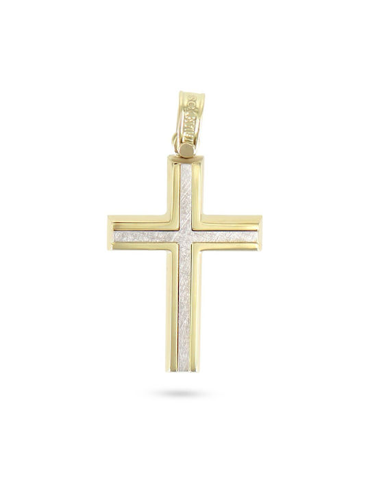 VITOPOULOS Kreuz Gelb-Weiß-Gold 14K