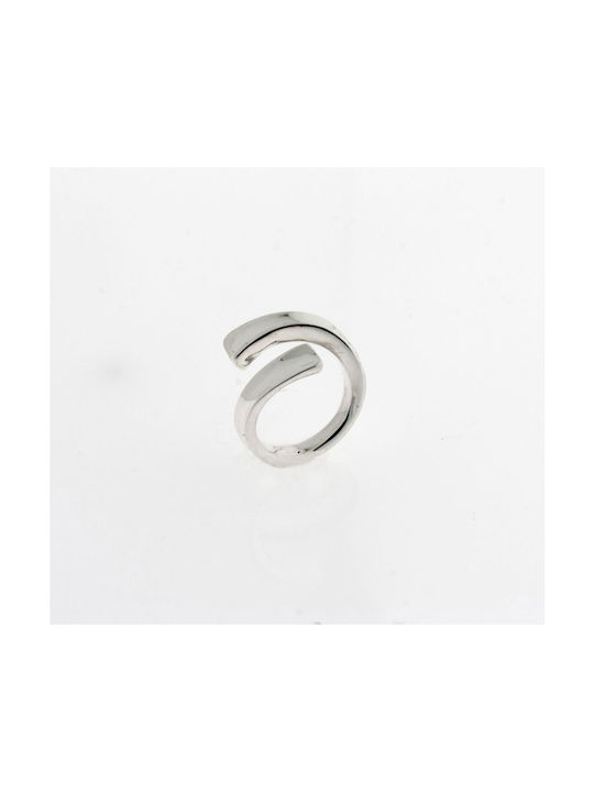 Silver twisted women's ring